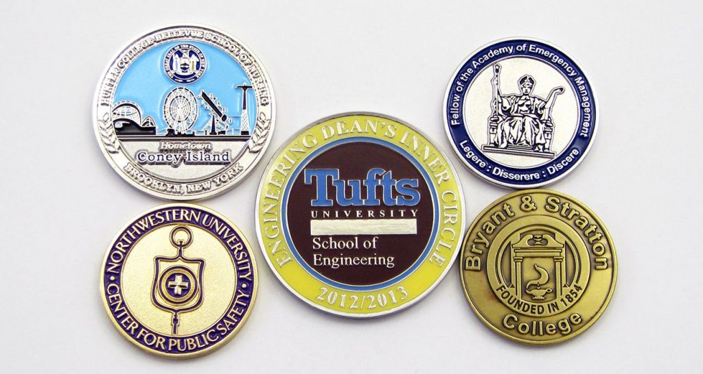 custom school coins